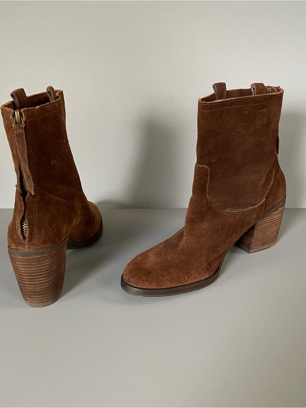 Sam Edelman Ferrell Suede Brown Western Rugged Cowboy Boot 8.5 Free People Boho